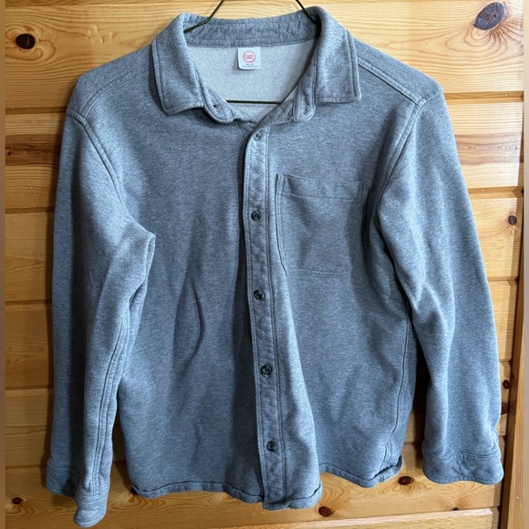 wonder nation Tops - 100% cotton Light Heather Gray Button-Up Shirt - medium